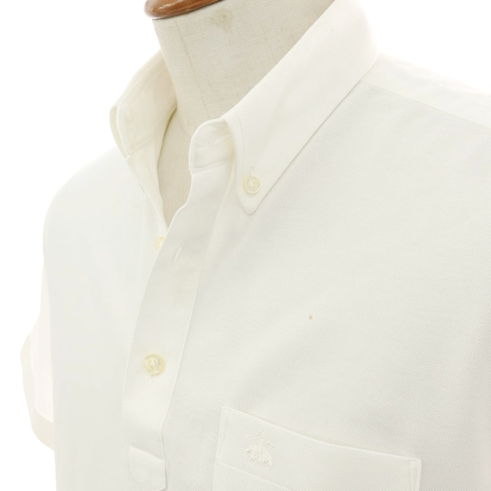【SALE30%OFF/返品不可】【中古】ブルックスブラザーズ Brooks Brothers コットンポリエステル ボタンダウン 半袖ポロシャツ ホワイト【 サイズＭ 】【 状態ランクC 】【 メンズ 】 [APD]