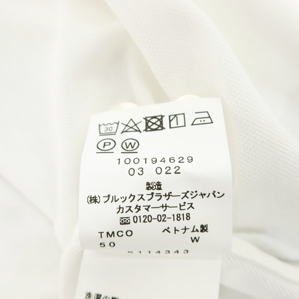 【SALE30%OFF/返品不可】【中古】ブルックスブラザーズ Brooks Brothers コットンポリエステル ボタンダウン 半袖ポロシャツ ホワイト【 サイズＭ 】【 状態ランクC 】【 メンズ 】 [APD]