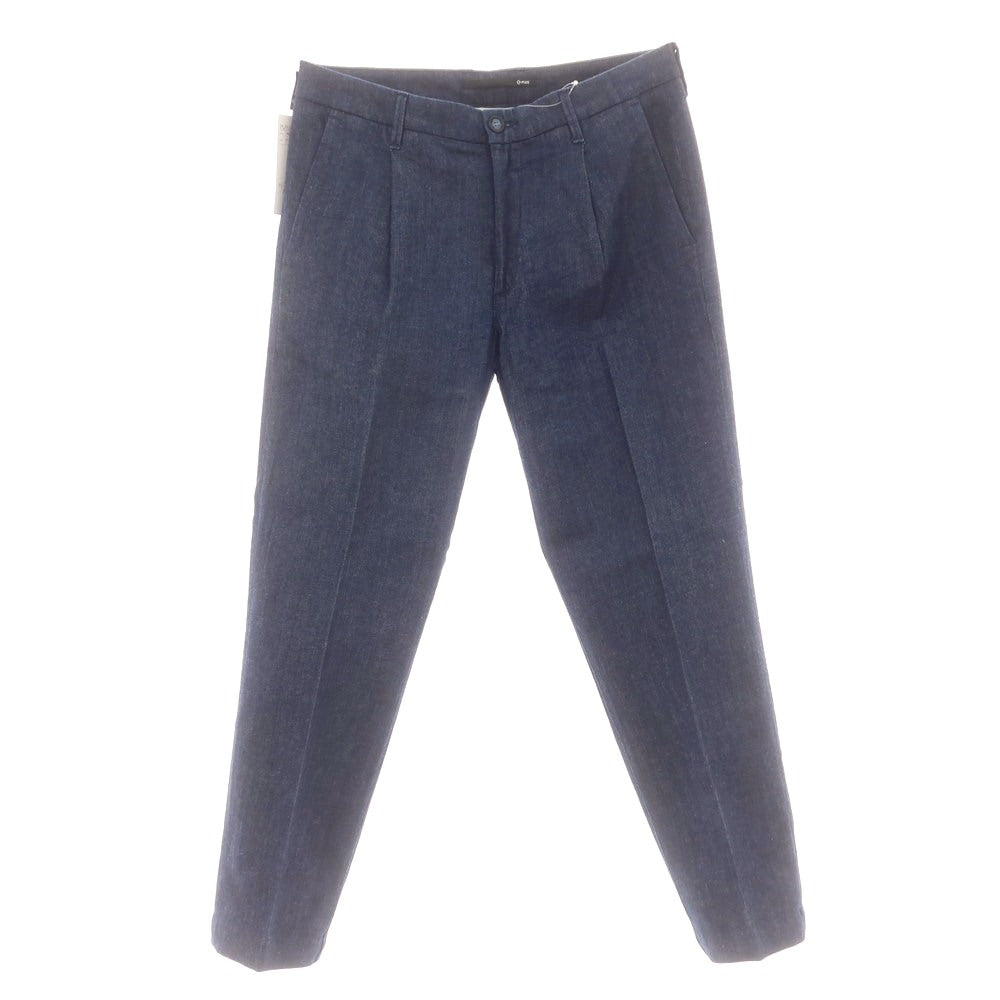 【中古】【未使用】チープラス C+ ストレッチ コットンリネン デニム カジュアルスラックスパンツ ネイビー【 33 】【 状態ランクS 】【 メンズ 】