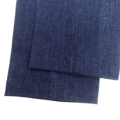 【中古】【未使用】チープラス C+ ストレッチ コットンリネン デニム カジュアルスラックスパンツ ネイビー【 33 】【 状態ランクS 】【 メンズ 】