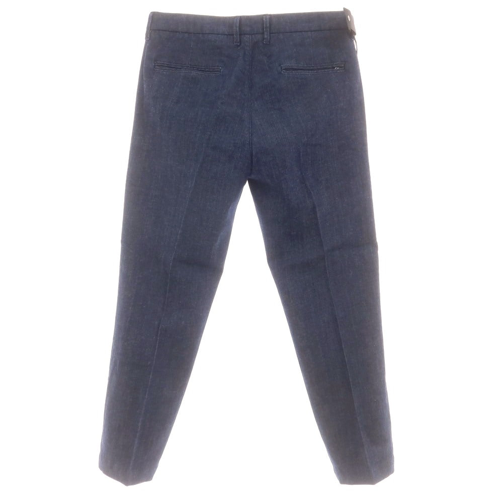 【中古】【未使用】チープラス C+ ストレッチ コットンリネン デニム カジュアルスラックスパンツ ネイビー【 33 】【 状態ランクS 】【 メンズ 】