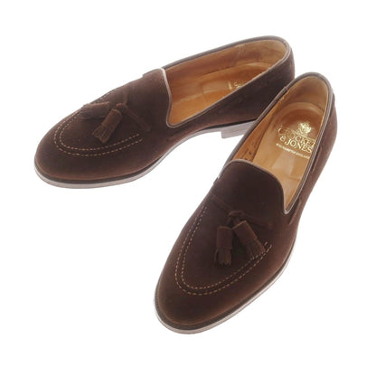 【中古】クロケットアンドジョーンズ CROCKETT&amp;JONES CAVENDISH2 スエード タッセルローファー ダークブラウン【 6 E 】【 状態ランクB 】【 メンズ 】