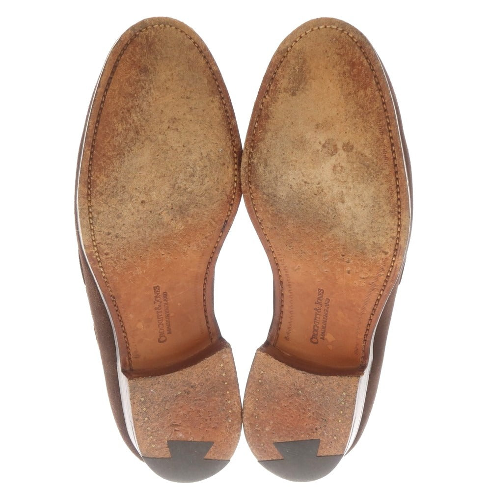 【中古】クロケットアンドジョーンズ CROCKETT&amp;JONES CAVENDISH2 スエード タッセルローファー ダークブラウン【 6 E 】【 状態ランクB 】【 メンズ 】