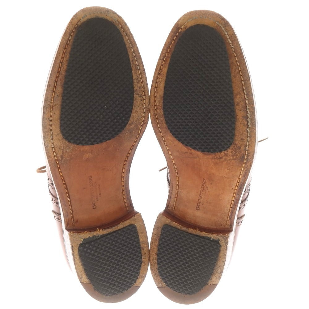 【中古】クロケットアンドジョーンズ CROCKETT&amp;JONES CARDIFF ウイングチップ ドレスシューズ ブラウン【 サイズ6 E 】【 状態ランクB 】【 メンズ 】 [APD]