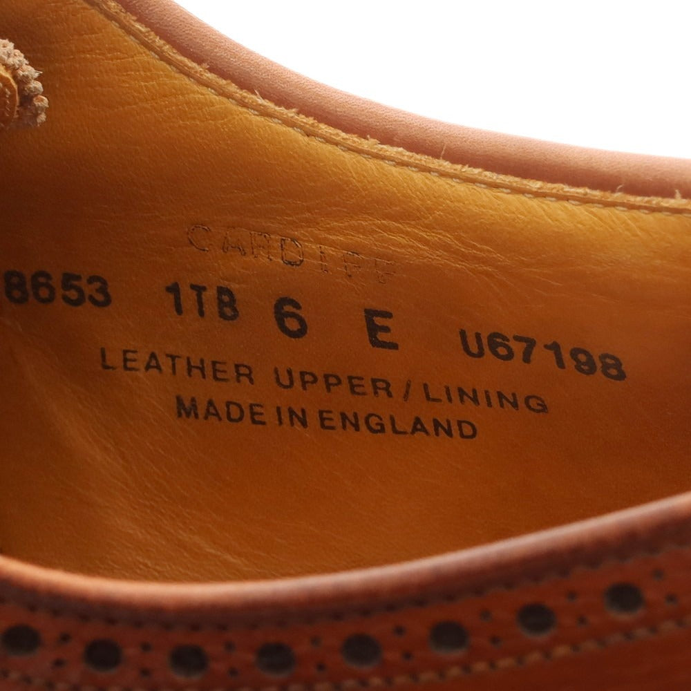【中古】クロケットアンドジョーンズ CROCKETT&amp;JONES CARDIFF ウイングチップ ドレスシューズ ブラウン【 サイズ6 E 】【 状態ランクB 】【 メンズ 】 [APD]