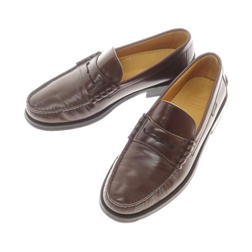 【中古】パラブーツ Paraboot PRINCETON ガラスレザー コインローファー ブラウン【 6 】【 状態ランクC 】【 メンズ 】