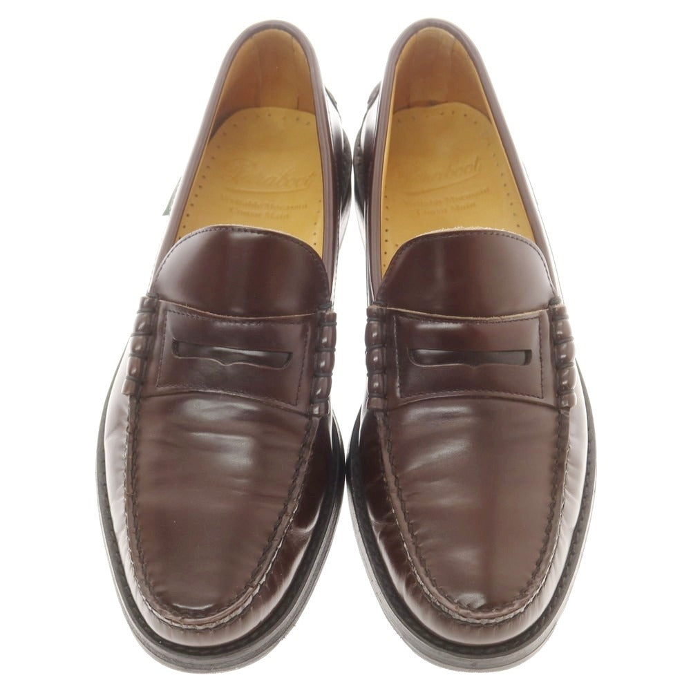 【中古】パラブーツ Paraboot PRINCETON ガラスレザー コインローファー ブラウン【 6 】【 状態ランクC 】【 メンズ 】