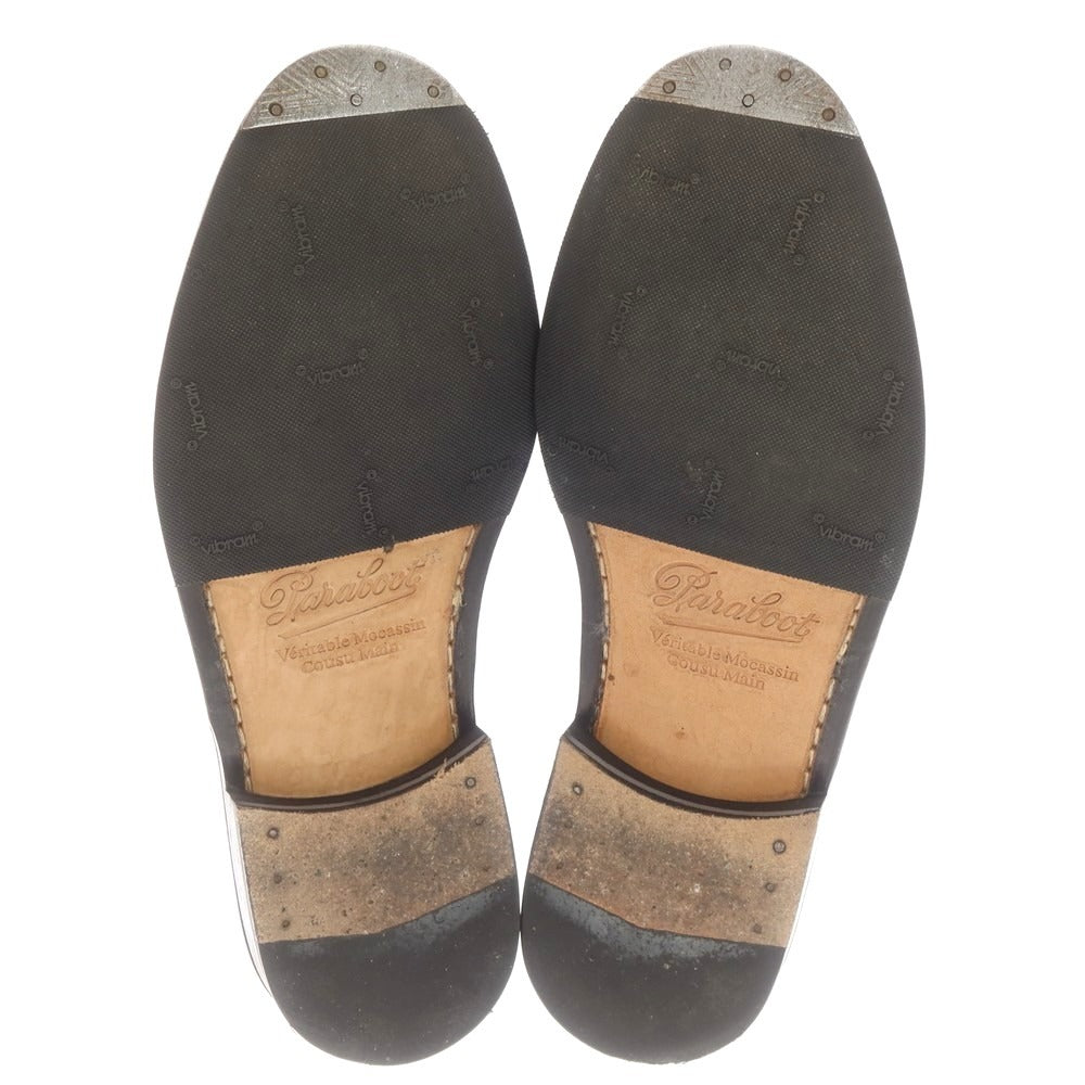 【中古】パラブーツ Paraboot PRINCETON ガラスレザー コインローファー ブラウン【 6 】【 状態ランクC 】【 メンズ 】