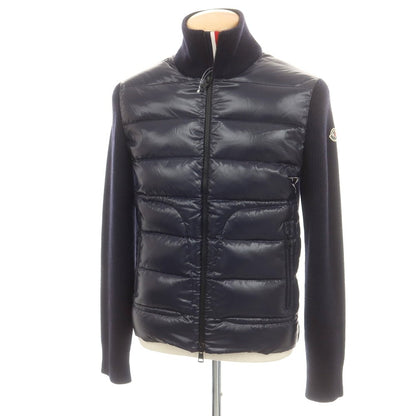 【中古】モンクレール MONCLER ニット ダブルジップ ダウンジャケット ネイビー【 S 】【 状態ランクB 】【 メンズ 】