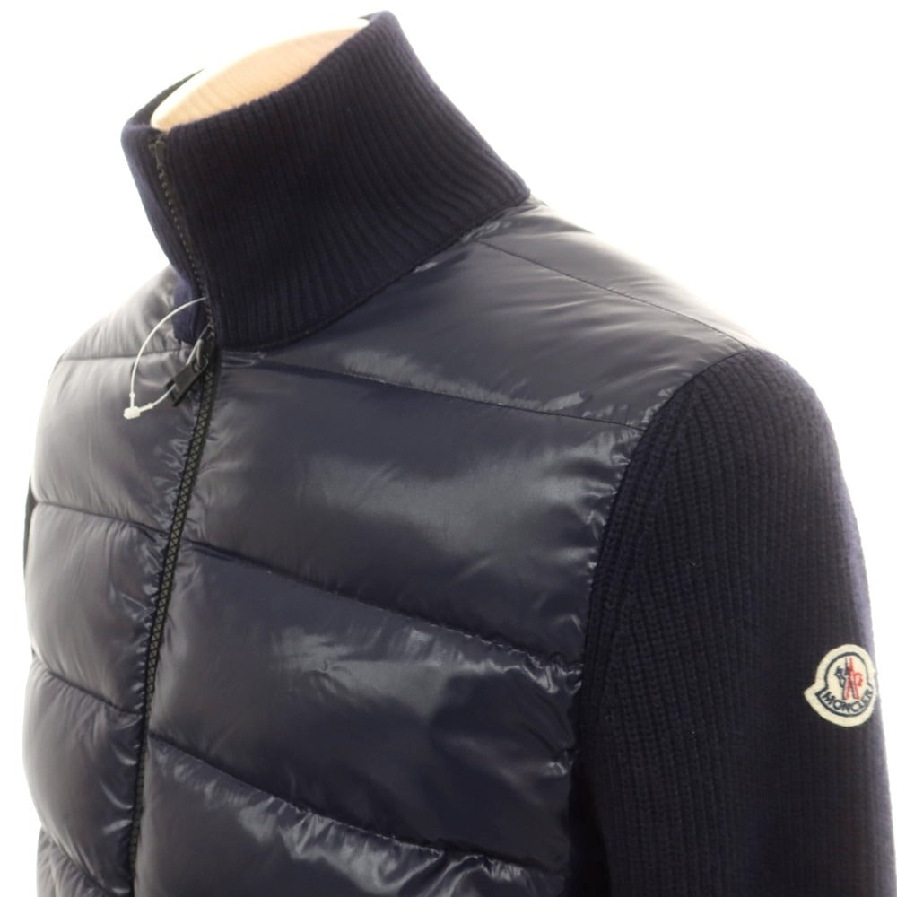 【中古】モンクレール MONCLER ニット ダブルジップ ダウンジャケット ネイビー【 S 】【 状態ランクB 】【 メンズ 】