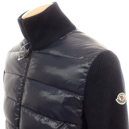【中古】モンクレール MONCLER ニット ダブルジップ ダウンジャケット ネイビー【 S 】【 状態ランクB 】【 メンズ 】