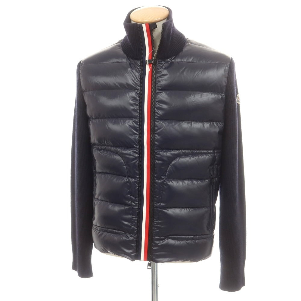 【中古】モンクレール MONCLER ニット ダブルジップ ダウンジャケット ネイビー【 S 】【 状態ランクB 】【 メンズ 】