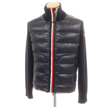 【中古】モンクレール MONCLER ニット ダブルジップ ダウンジャケット ネイビー【 S 】【 状態ランクB 】【 メンズ 】