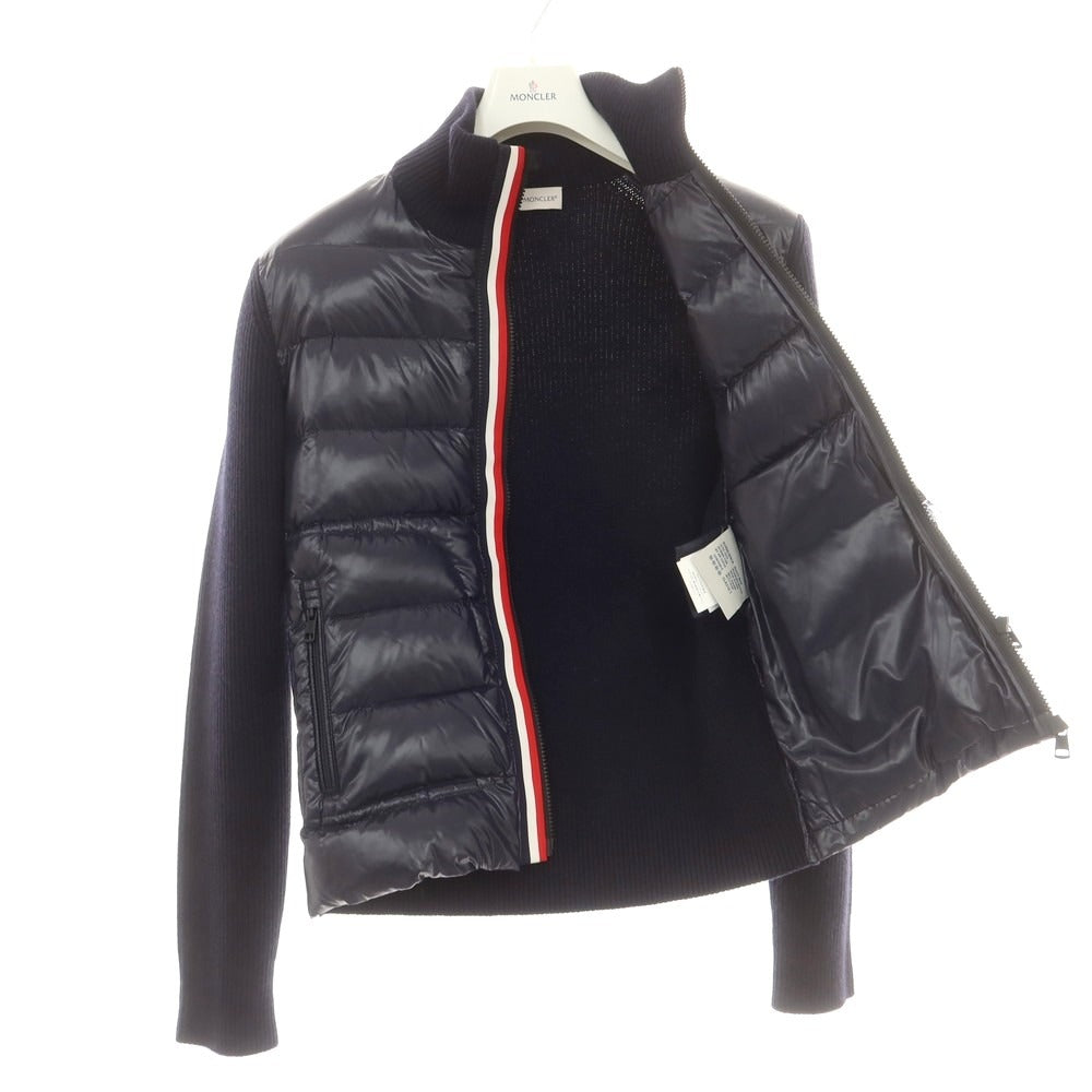 【中古】モンクレール MONCLER ニット ダブルジップ ダウンジャケット ネイビー【 S 】【 状態ランクB 】【 メンズ 】