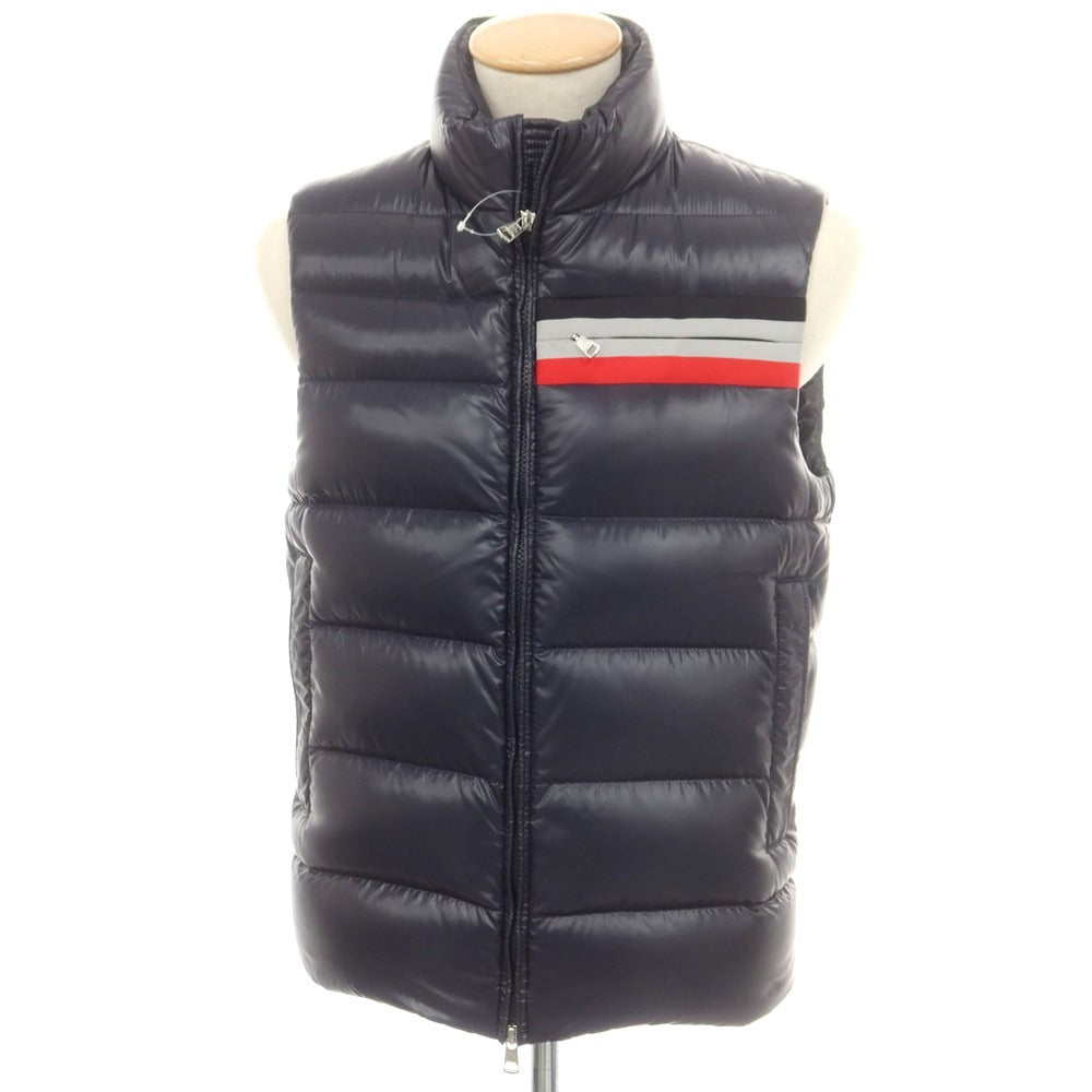 【中古】モンクレール MONCLER ナイロン ダブルジップ ダウンベスト ブルゾン ネイビー【 サイズ1 】【 状態ランクB 】【 メンズ 】 [CPD]