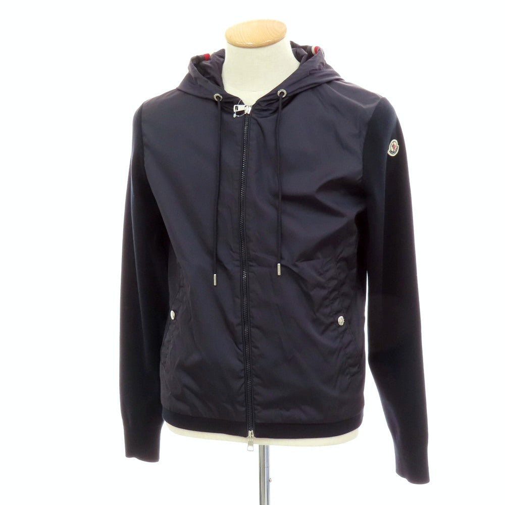 【中古】モンクレール MONCLER ダブルジップ フーデッドブルゾン ネイビー【 S 】【 状態ランクB 】【 メンズ 】