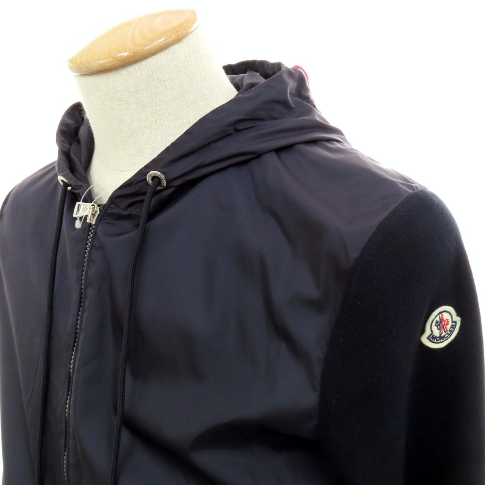 【中古】モンクレール MONCLER ダブルジップ フーデッドブルゾン ネイビー【 S 】【 状態ランクB 】【 メンズ 】
