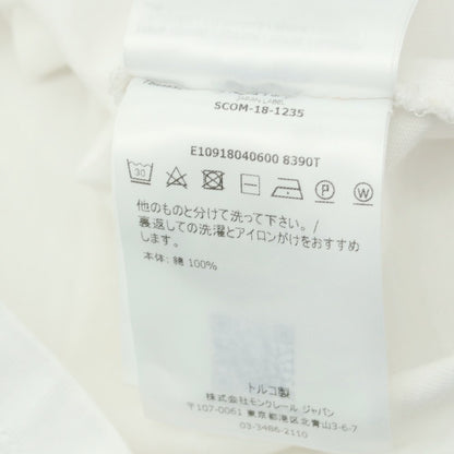 【中古】モンクレール MONCLER コットン クルーネック 長袖Ｔシャツ ホワイト【 S 】【 状態ランクC 】【 メンズ 】