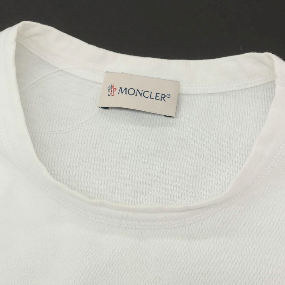 【中古】モンクレール MONCLER コットン クルーネック 長袖Ｔシャツ ホワイト【 S 】【 状態ランクC 】【 メンズ 】