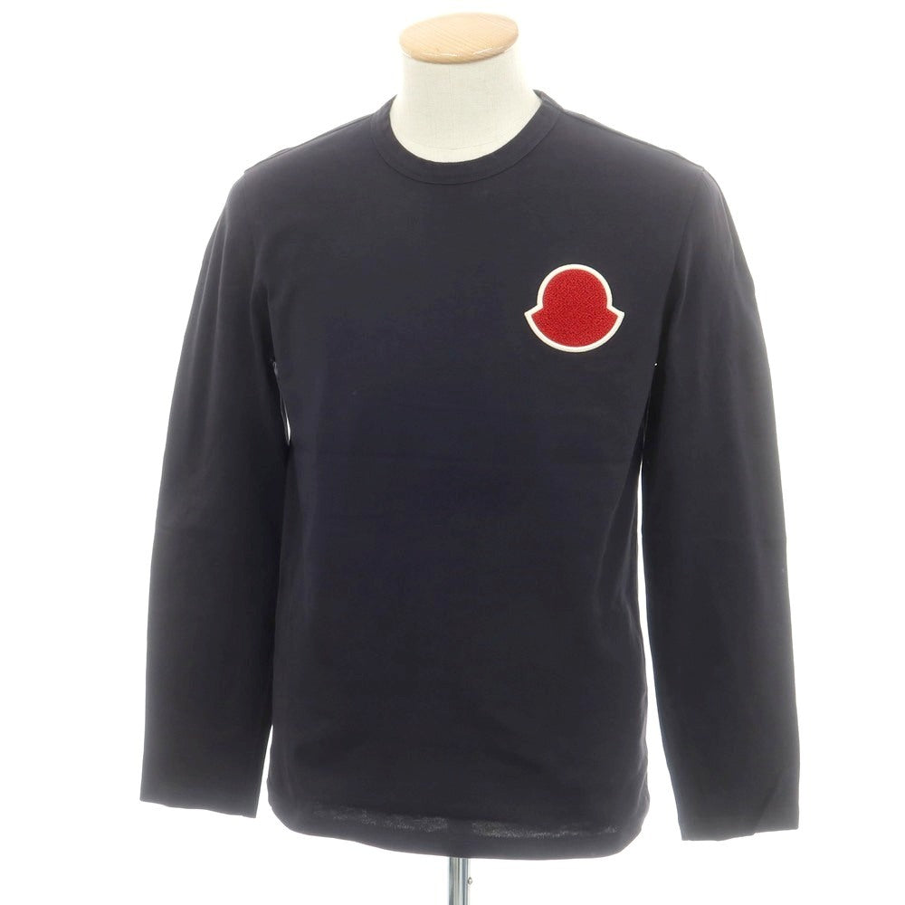 【中古】モンクレール MONCLER コットン クルーネック 長袖Ｔシャツ ブラック【 S 】【 状態ランクC 】【 メンズ 】