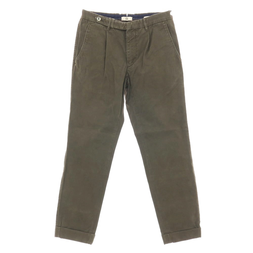 【中古】ジーティーアー G.T.A BYLON L ストレッチ コットン カジュアルスラックスパンツ オリーブ【 サイズ44 】【 状態ランクC 】【 メンズ 】 [BPD]