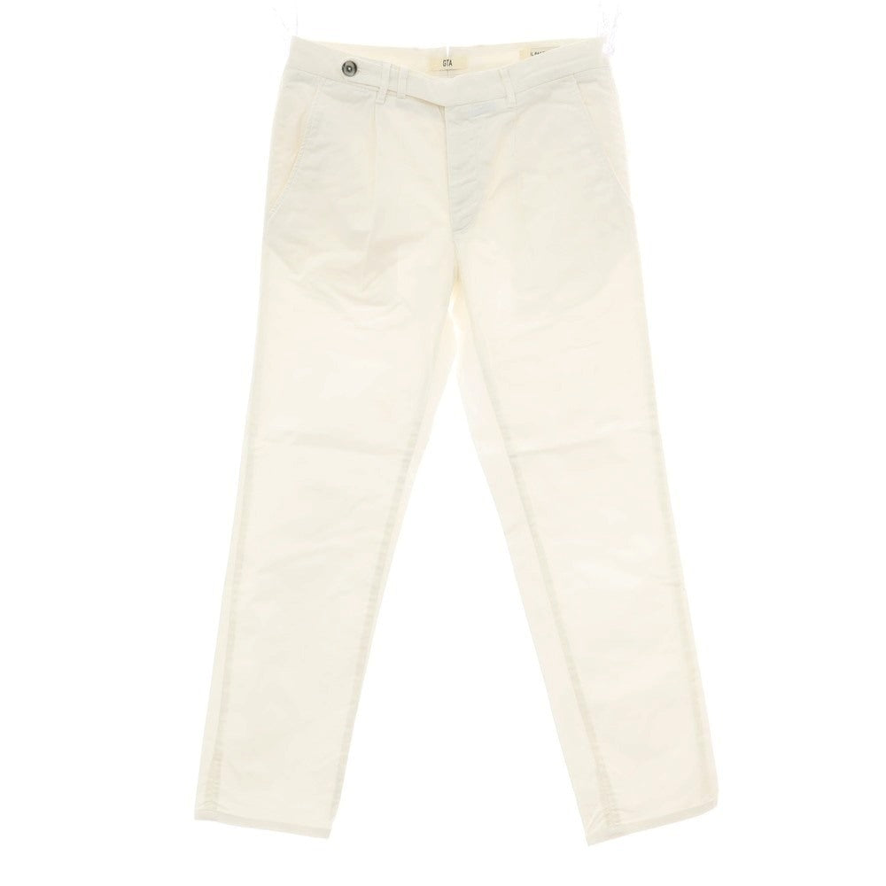 【中古】ジーティーアー G.T.A BYLON B LONG ストレッチ コットン カジュアルスラックスパンツ ホワイト【サイズ44】【 状態ランクB 】【 メンズ 】