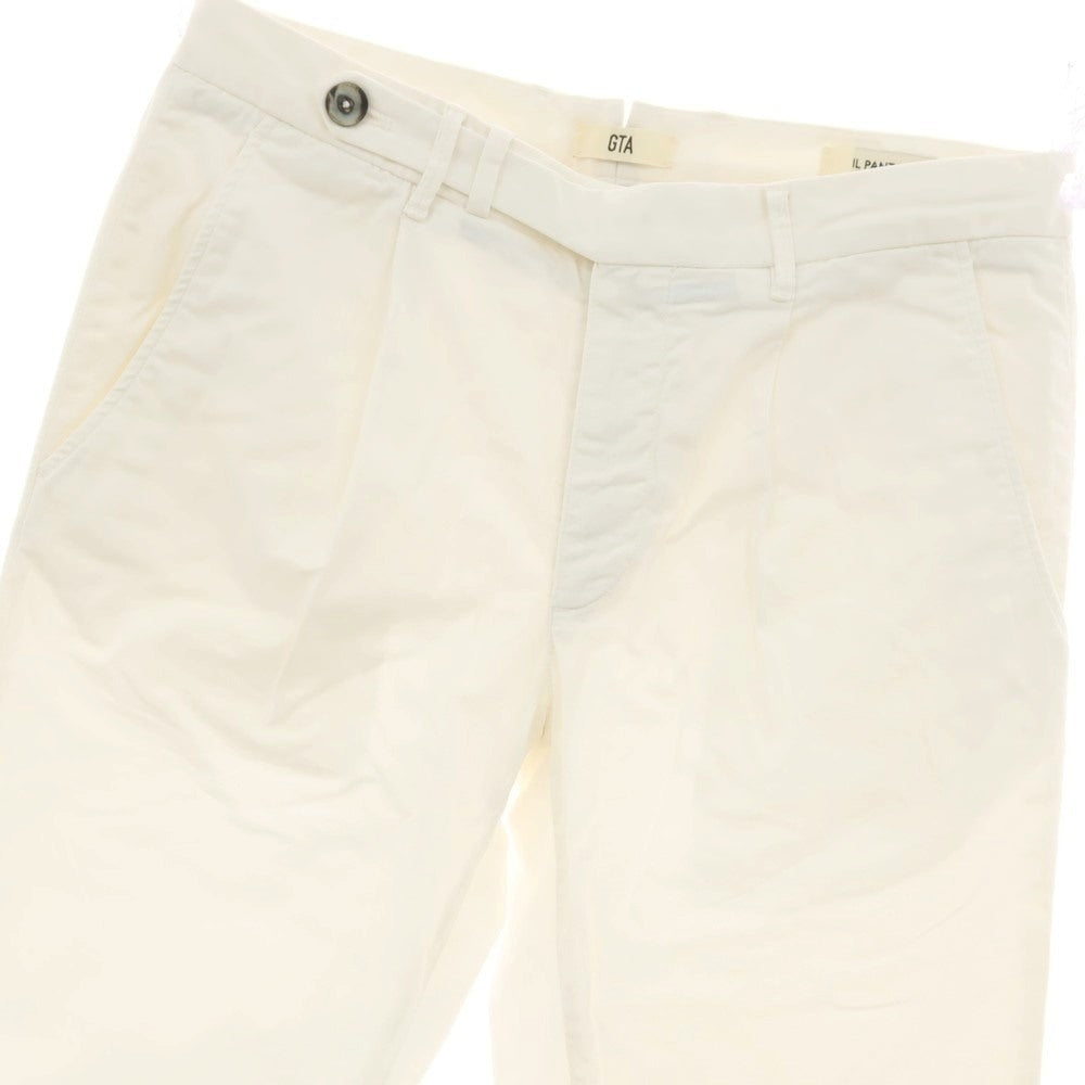 【中古】ジーティーアー G.T.A BYLON B LONG ストレッチ コットン カジュアルスラックスパンツ ホワイト【サイズ44】【 状態ランクB 】【 メンズ 】