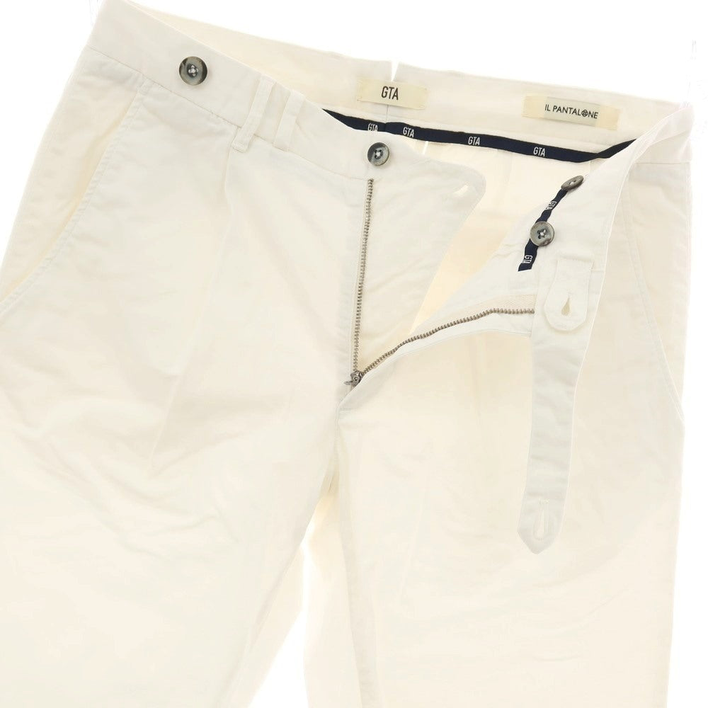 【中古】ジーティーアー G.T.A BYLON B LONG ストレッチ コットン カジュアルスラックスパンツ ホワイト【サイズ44】【 状態ランクB 】【 メンズ 】