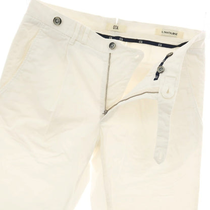 【中古】ジーティーアー G.T.A BYLON B LONG ストレッチ コットン カジュアルスラックスパンツ ホワイト【サイズ44】【 状態ランクB 】【 メンズ 】