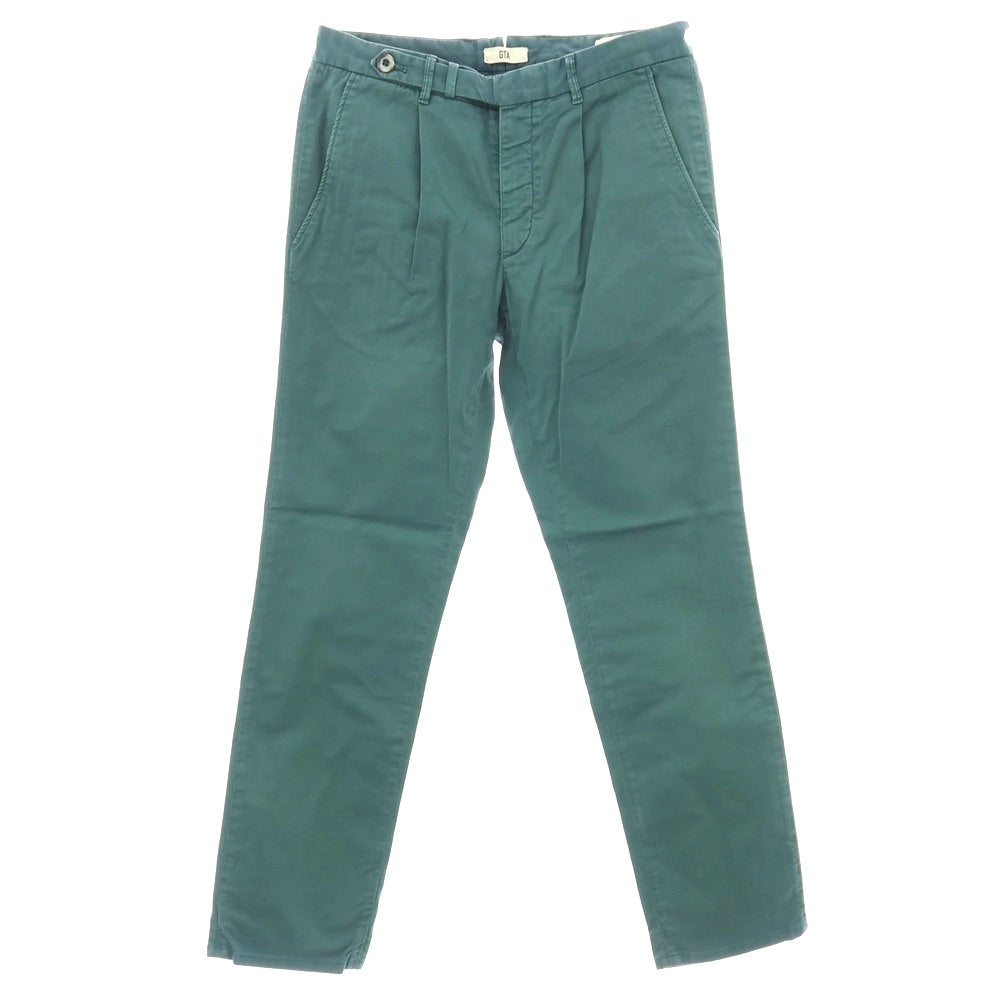 【中古】ジーティーアー G.T.A BYLON B LONG ストレッチ コットン カジュアルスラックスパンツ グリーン系【サイズ44】【 状態ランクC 】【 メンズ 】