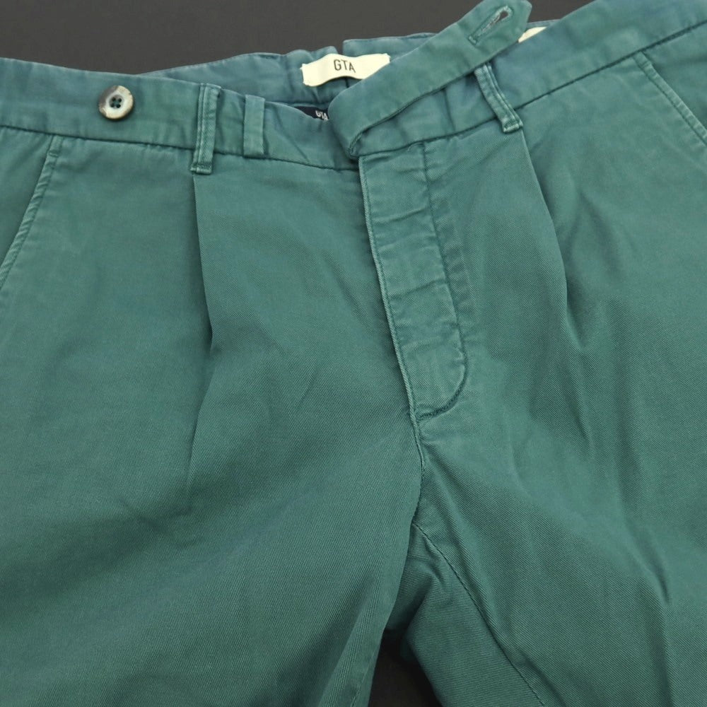 【中古】ジーティーアー G.T.A BYLON B LONG ストレッチ コットン カジュアルスラックスパンツ グリーン系【サイズ44】【 状態ランクC 】【 メンズ 】