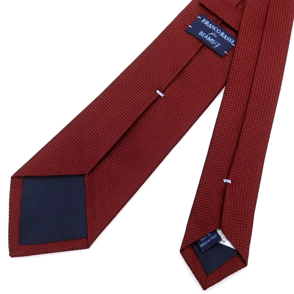 【中古】フランコバッシ FRANCO BASSI シルク 無地ネクタイ ワインレッド【 状態ランクA 】【 メンズ 】