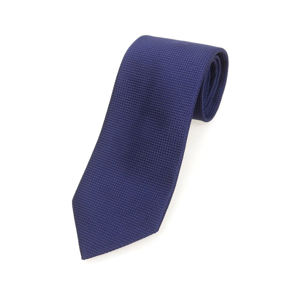 【中古】フランコバッシ FRANCO BASSI シルク 無地ネクタイ ネイビー【 状態ランクA 】【 メンズ 】