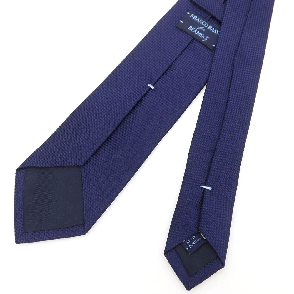 【中古】フランコバッシ FRANCO BASSI シルク 無地ネクタイ ネイビー【 状態ランクA 】【 メンズ 】