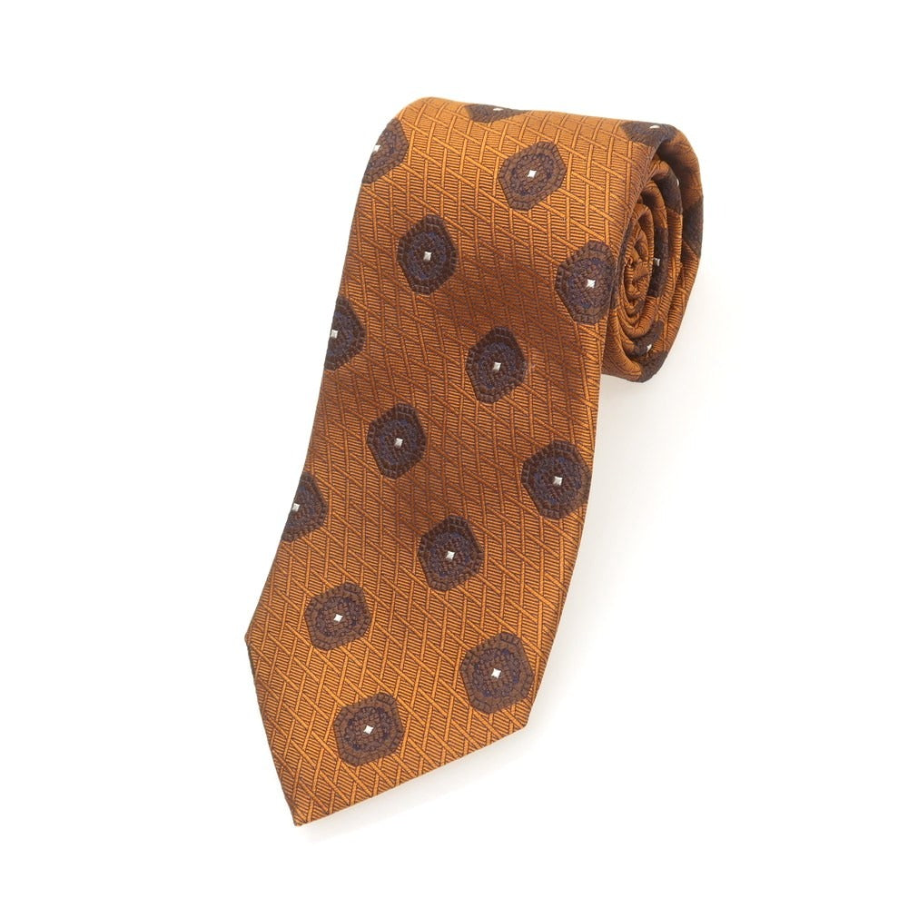 【中古】フランコバッシ FRANCO BASSI シルク 無地ネクタイ オレンジxブラウン【 状態ランクA 】【 メンズ 】