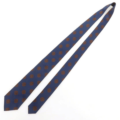 【中古】フランコバッシ FRANCO BASSI シルク 無地ネクタイ ネイビーxブラウン【 状態ランクA 】【 メンズ 】