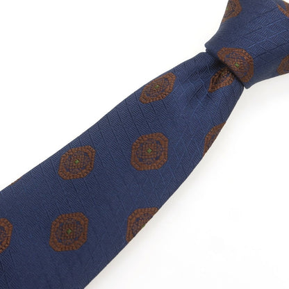 【中古】フランコバッシ FRANCO BASSI シルク 無地ネクタイ ネイビーxブラウン【 状態ランクA 】【 メンズ 】