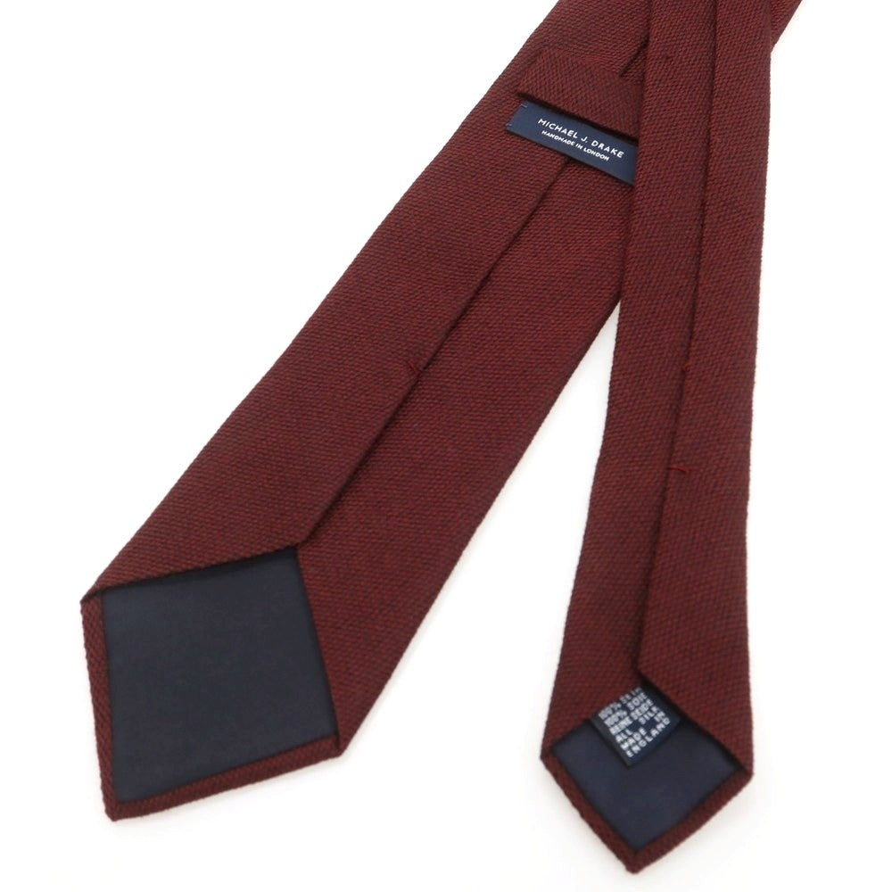 【中古】マイケル J ドレイク Michael J. Drake シルク 無地ネクタイ ボルドー系【 状態ランクA 】【 メンズ 】