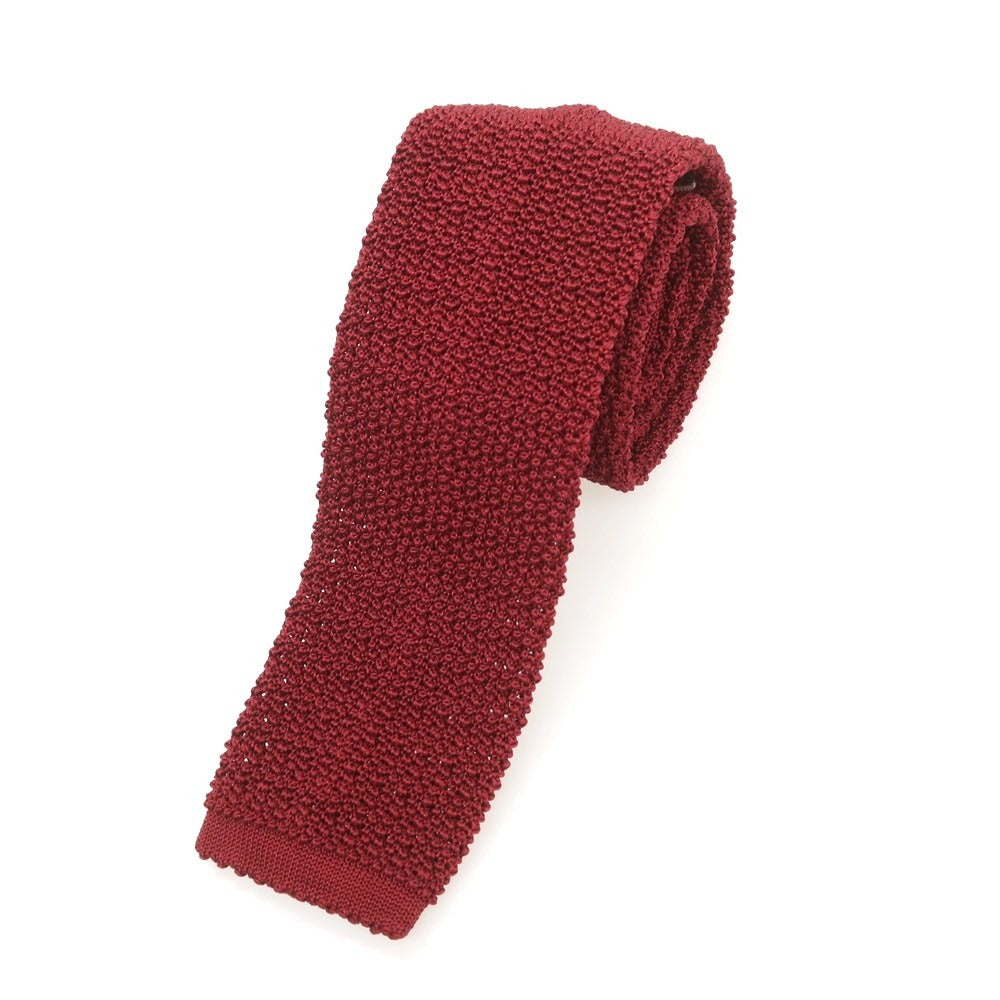 【中古】アスコット ASCOT シルク ニットタイ ワインレッド【 状態ランクA 】【 メンズ 】