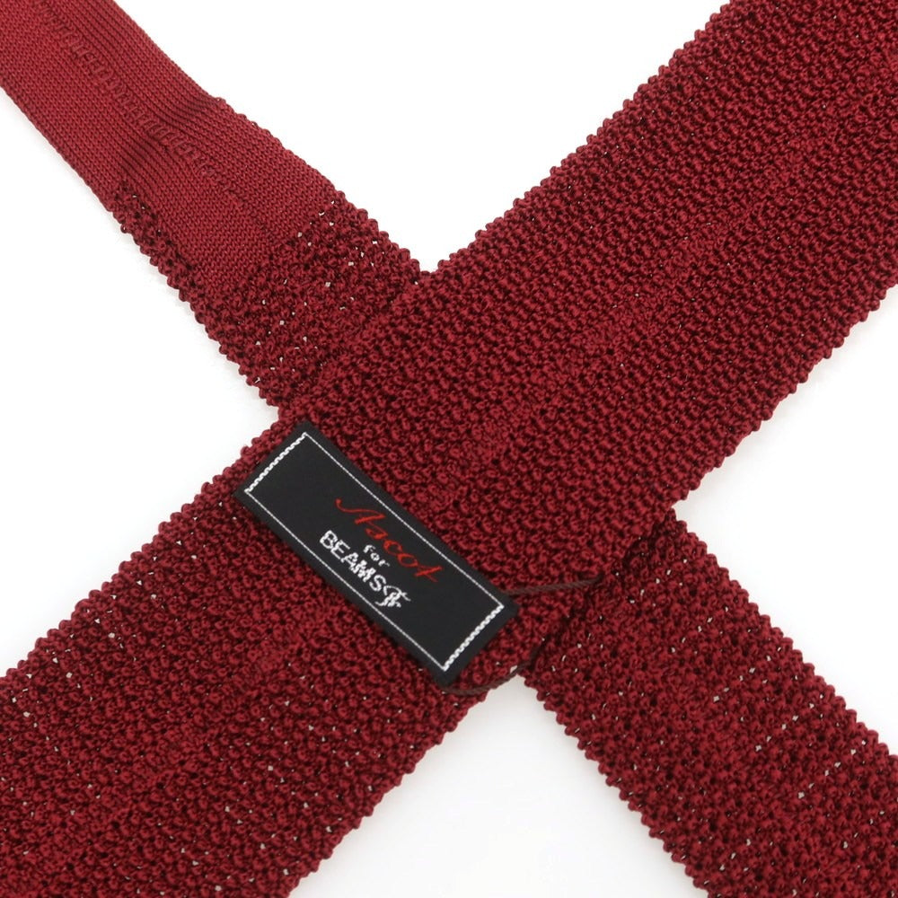 【中古】アスコット ASCOT シルク ニットタイ ワインレッド【 状態ランクA 】【 メンズ 】