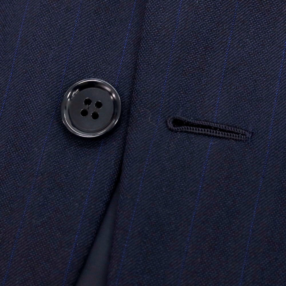 【中古】ペコラ 銀座 PECORA GINZA ウール系 スリーピース 3つボタンスーツ ネイビー【 表記なし（M位） 】【 状態ランクB 】【 メンズ 】