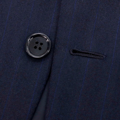 【中古】ペコラ 銀座 PECORA GINZA ウール系 スリーピース 3つボタンスーツ ネイビー【 表記なし（M位） 】【 状態ランクB 】【 メンズ 】