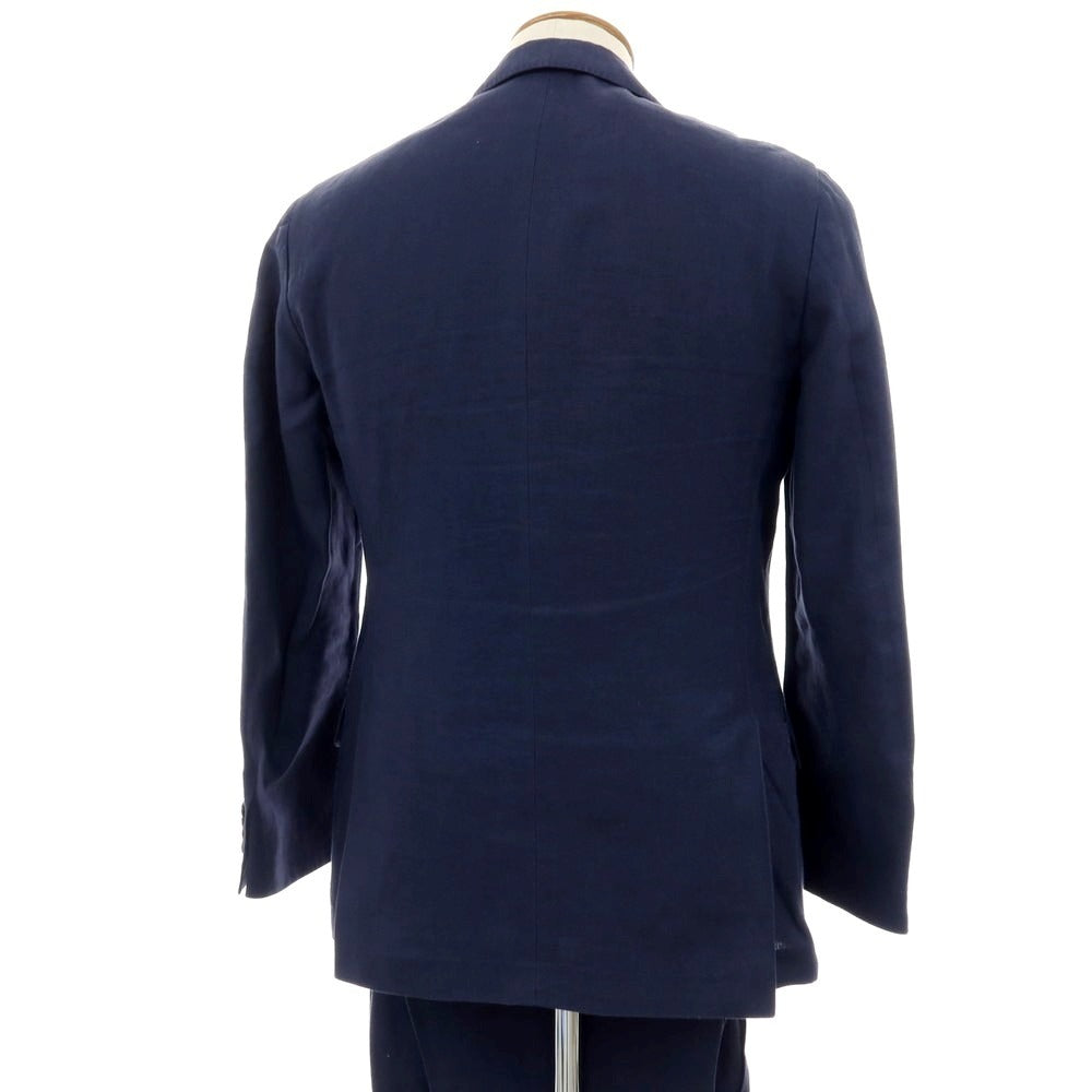 【中古】ラルディーニ LARDINI リネン 3つボタンスーツ ネイビー【サイズ46】【 状態ランクC 】【 メンズ 】