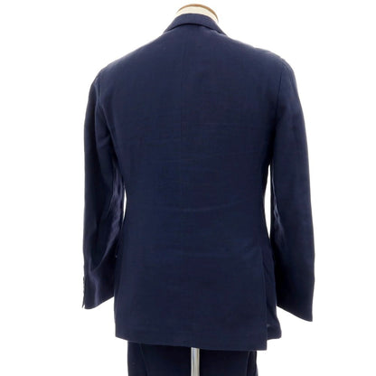 【中古】ラルディーニ LARDINI リネン 3つボタンスーツ ネイビー【サイズ46】【 状態ランクC 】【 メンズ 】