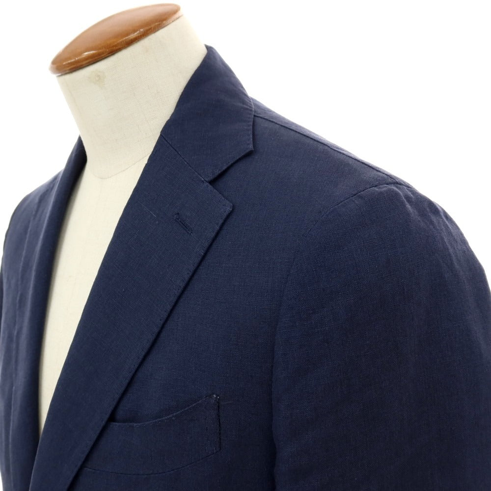 【中古】ラルディーニ LARDINI リネン 3つボタンスーツ ネイビー【サイズ46】【 状態ランクC 】【 メンズ 】