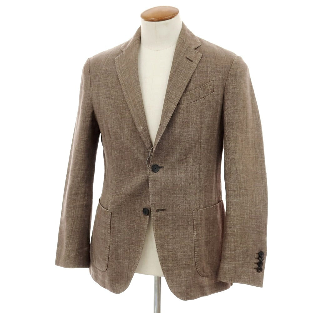 【中古】ラルディーニ LARDINI コットンリネン テーラードジャケット ブラウン【 46 】【 状態ランクB 】【 メンズ 】
