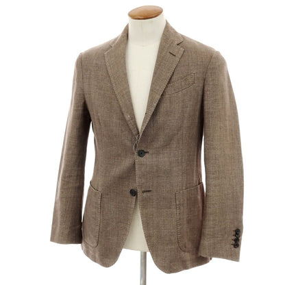 【中古】ラルディーニ LARDINI コットンリネン テーラードジャケット ブラウン【 46 】【 状態ランクB 】【 メンズ 】