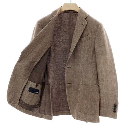 【中古】ラルディーニ LARDINI コットンリネン テーラードジャケット ブラウン【 46 】【 状態ランクB 】【 メンズ 】