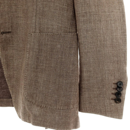 【中古】ラルディーニ LARDINI コットンリネン テーラードジャケット ブラウン【 46 】【 状態ランクB 】【 メンズ 】
