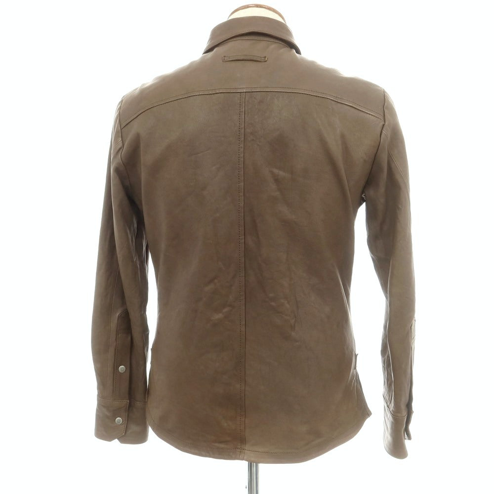 【中古】エポカウォモ EPOCA UOMO ラムレザー シャツジャケット アッシュブラウン【 46 】【 状態ランクC 】【 メンズ 】